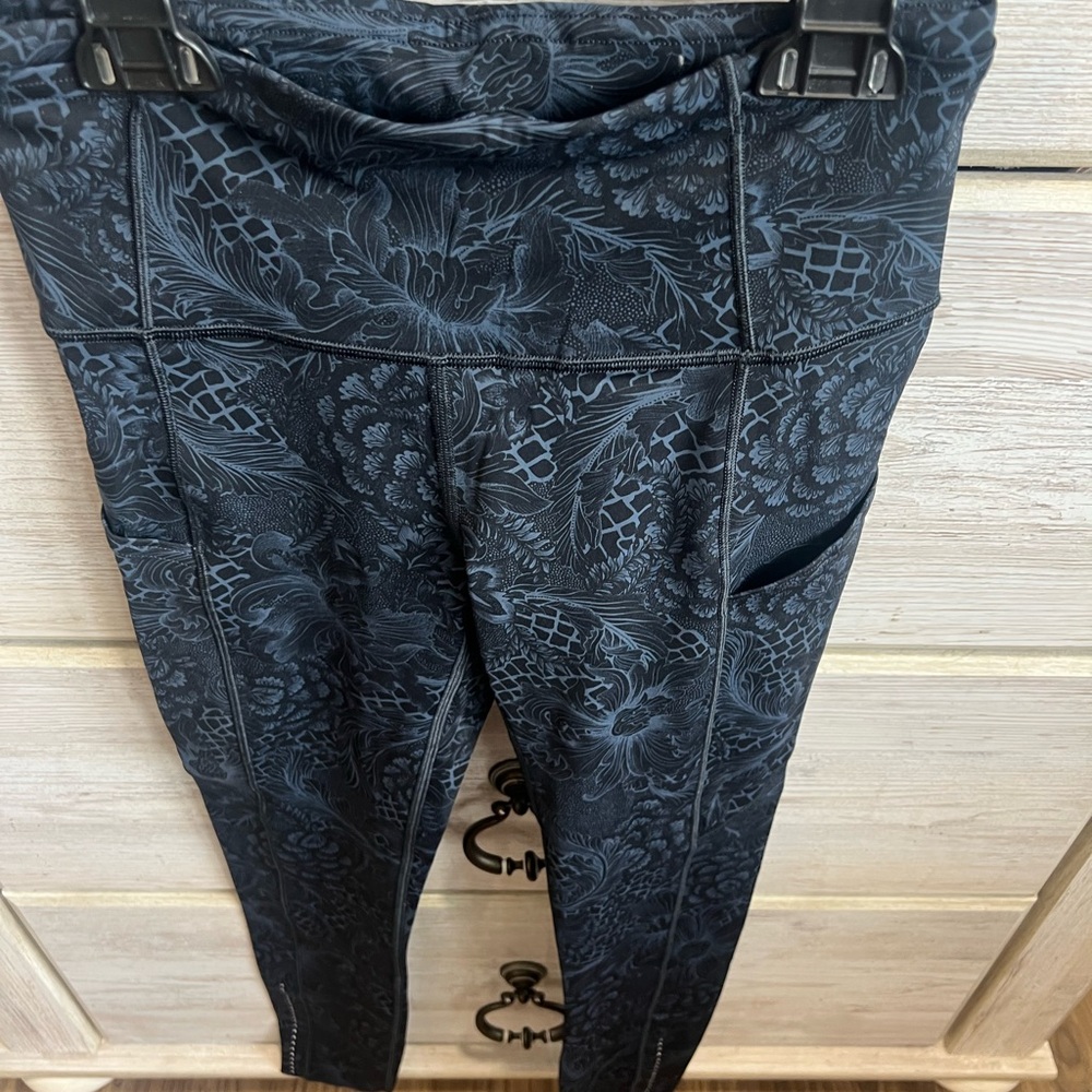 Lululemon Black Floral Leggings